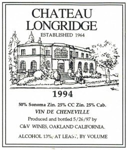 Chateau Longridge Wine Label
